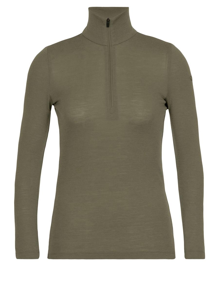 Base Layers Icebreaker Merino 175 Everyday Long Sleeve Half Zip Thermal Top Damskie Oliwkowe | PL 1085VRWD